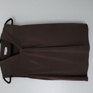 Ladies Calvin Klein faux knot sleeveless Olive Green shirt